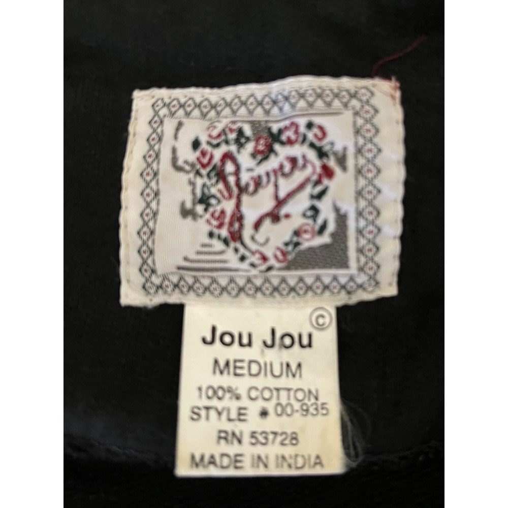 Vintage Jou Jou Black Cropped Jacket Floral Sequin Embroidered Bolero Medium - Picture 5 of 10